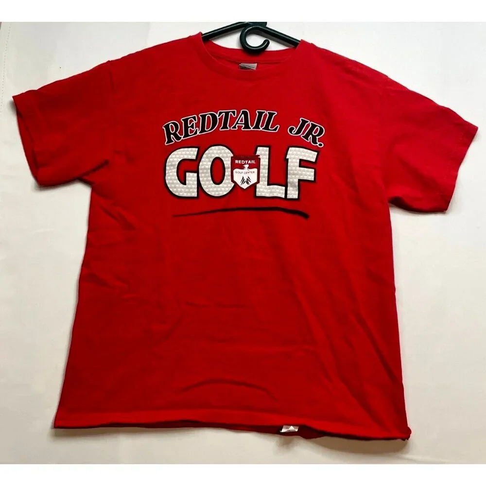 RedTail jr Golf Center shirt youth boys large short sleeve red